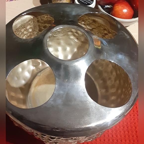 5 BOTTLE ICE BUCKET silverplate Grape Clusters Motif c1980 - Picture 2 of 4